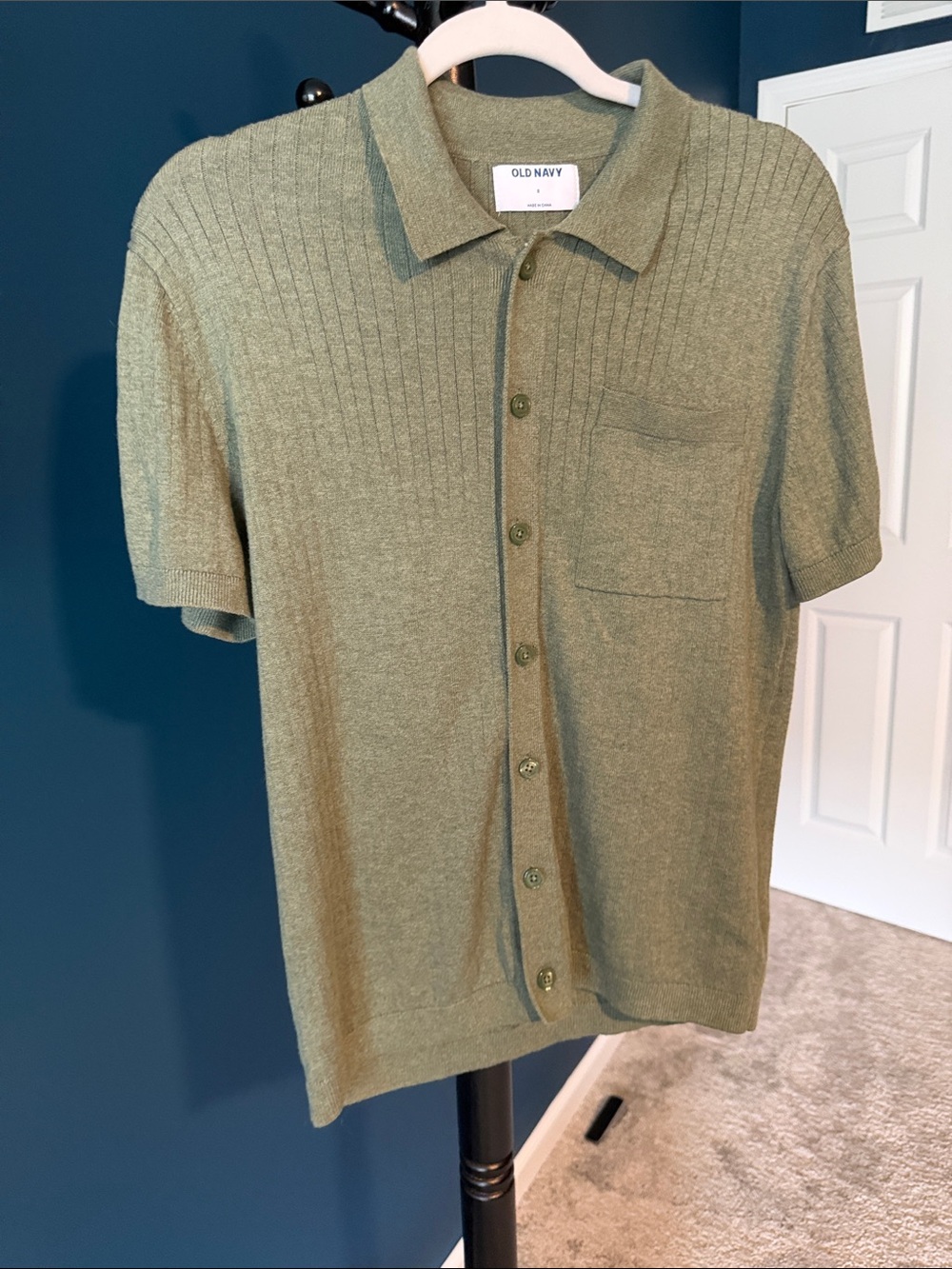 Old Navy Men's Short-Sleeve Knit Polo in Olive Green
